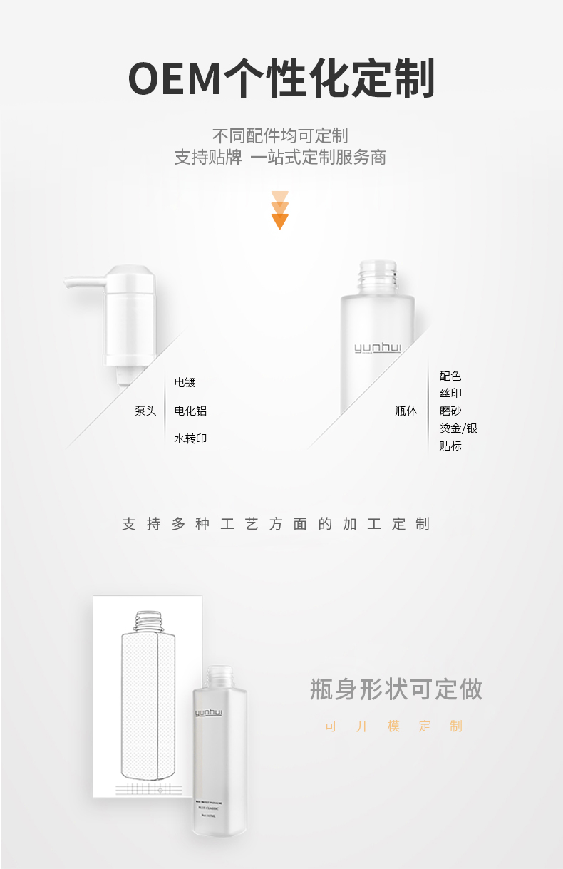 化妆品塑料瓶200ml身体乳瓶PET洗护乳液瓶洗发水沐浴露瓶